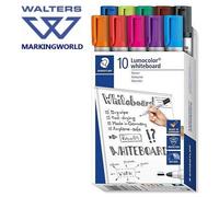 STAEDTLER 351 B10 Lumocolor Whiteboard Marker Bullet Tip, 2.0mm Line Width - Assorted Colours (Box of 10)
