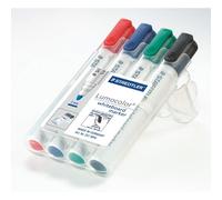 Staedtler Lumocolor Whiteboard Marker 351 B with Chisel Tip - Multicolour, Pack of 4