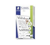 Staedtler Lumocolor Whiteboard Marker, Dry and Residue-Free, Line Width 2 mm, Quick-Drying, Refillable, Long Life, 5 Black Markers, 351-9X