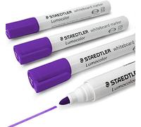 Staedtler Lumocolor Whiteboard Marker Pens 351 - Dry Erase Correction Pen - Bullet Tip - Pack of 4 x Purple