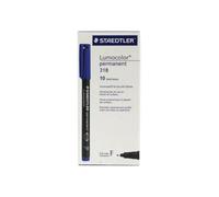 Staedtler Lumocolour Pen Permanent Fine Blue (Pack of 10) 318-3