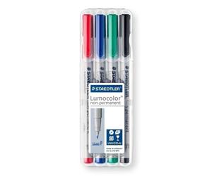 Staedtler Lumograph Non-Permanent Wet Erase Marker Pens Fine Tip Refi