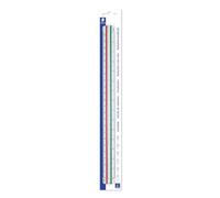 STAEDTLER Mars 561 Reduction Scale - Version 4, 6 Scales | Scales 1:100 to 1:500, Coloured Coves - Plastic, for Technology - Item No. 561 98-4BK