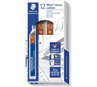 Staedtler Mars Micro 0.5 mm H Refill Lead for Mechanical Pencils (Pack of 12 Tubes of 12 Leads = 144 Leads)