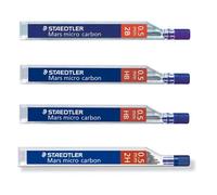 STAEDTLER Mars micro carbon 250 0.5mm - 2B - HB - HB - 2H - Pencil lead refills - 4 Tubes / Packs (48 Leads)