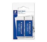 Staedtler Mars Plastic 526 50 BK2D Rubber Phthalate And Latex Free - Pack of 2 On Blister Card, White