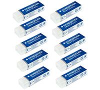 Staedtler Mars Plastic Eraser Rubber - 526 - Pencil, School, Office, Drawing - White - Pack of 10