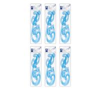 STAEDTLER Mars Professional French Curve Design Ruler Set for Pattern Making 6-Pack (6 Sets of 3 pcs), 3 Essential A B C Shapes, Blue Transparent Plastic with Inking Edge, 18 Count