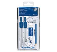 Staedtler Math School Geometry 10 Piece Set Blue Silver