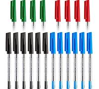 STAEDTLER Medium 0.5mm 430 M Stick Ballpoint Pens Writing Pen Smooth - 6 x Black, 6 x Blue, 4 x Green & 4 x Red Ink - Pack of 20