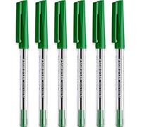 STAEDTLER Medium 0.5mm 430 M Stick Ballpoint Pens Writing Pen Smooth - Green Ink - Pack of 6