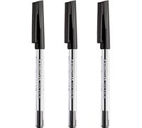 STAEDTLER Medium 0.5mm 430 Stick Ballpoint Pens Writing Pen Smooth - Black Ink - Pack Of 3