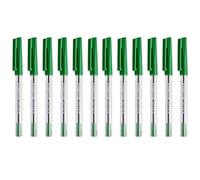 STAEDTLER Medium 0.5mm 430 Stick Ballpoint Pens Writing Pen Smooth - Green Ink (12)