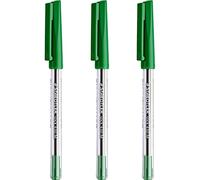 Staedtler Medium 0.5mm 430 Stick Ballpoint Pens Writing Pen Smooth - Green Ink - Pack Of 3