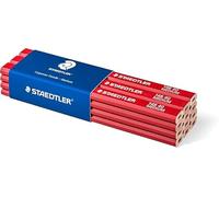 STAEDTLER Medium Black Lead Carpenters Pencils RED 2H (Pack of 72) ST14840