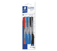 Staedtler Medium Stick 430 Ballpoint Pen, Assorted, Pack of 6