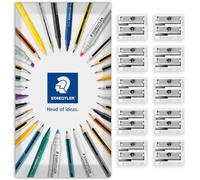 STAEDTLER Metal Pencil Sharpener - 510 10 - Pack of 10 Sharpeners in Envelope Gift Packaging (Double Hole)
