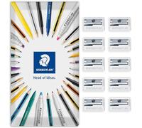 STAEDTLER Metal Pencil Sharpener - 510 10 - Pack of 10 Sharpeners in Envelope Gift Packaging (Single Hole)
