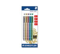 Staedtler Metallic Marker Opaque Ink Round Tip Assorted Colours Pack of 5