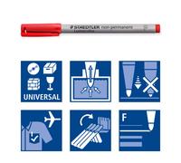 STAEDTLER Non-Permanent Marker Pens - Lumocolor - Fine Tip - 0.6mm Line Width - Pack of 4, 316 WP4