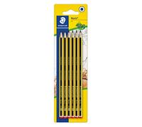 Staedtler Noris 120-2BK6DA Pencil HB Pack of 6 on Blister Card | Shatterproof hexagonal HB pen, robust set - cycled wood, non-slip grip - Art.-No. 120-2BK6DA