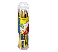 STAEDTLER Noris 120 Pencil, HB, Set of 12, 1 Sharpener, 1 Eraser, Made from Upcycled Wood, Non-slip Soft Surface, Made in Germany