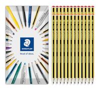 STAEDTLER Noris 120 Upcycled Wood Graphite Pencil - Break-Resistant Pencils - Envelope Gift Class Pack of 24 (Grade HB & 2B)