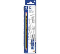 Staedtler Noris 122-HB Yellow/Black Graphite Pencil with Eraser Tip HB (12pk)
