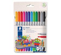 Staedtler Noris 320 320 C12 Double Fibre Tip Pens Impression-proof Tip Washable Line Width 1-3 mm Cardboard Case with 12 Fibre Tip Pens in Assorted Colours