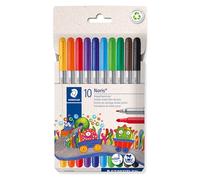 STAEDTLER Noris 320 Twin-Tip Felt Pens - 10 Colours | Two widths 1.0 & 3.0 mm, washable, sturdy nib - for kids, assorted - Art.-Nr. 320 C10