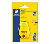 Staedtler Noris 511 120 BK Sharpener for Pens up to 8.2 mm, Suitable for Left and Right Handed Users, Ratchet Function, Point Stop Indicator, Both Directions Tips, Sharpener on Blister Card