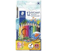 Staedtler Noris Aquarell Watercolor Pencils with Brush Pack of 12 Assorted