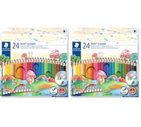STAEDTLER Noris Club 144 50NC24 Erasable Colouring Pencils - Assorted Colours (Pack of 48)