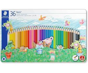 STAEDTLER Noris Club 145 SPM36 Colouring Pencils in Sport Design Tin - Assorted Colours (Pack of 36)