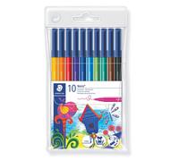 Staedtler Noris Club 326 WP10 Fibre Tip Pen in Wallet, Assorted Colours, Pack of 10