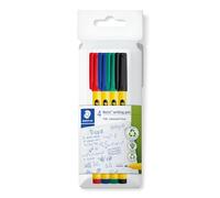 STAEDTLER Noris - Handwriting Pen - 4 Assorted Colours - Pack of 4, 307 C4 | Water-based ink, recycled housing - for children and adults - item no. 307 C4