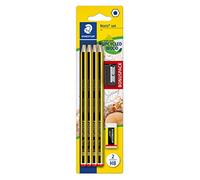 STAEDTLER Noris HB Hexagonal Pencils, Set of 8 Incredibly Shatterproof Pencils, 1 Sharpener, 1 Eraser