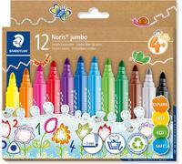 Staedtler Noris Jumbo 328-B - 12 Pack Fibre-Tip Pens, Ergonomic Triangular Shape