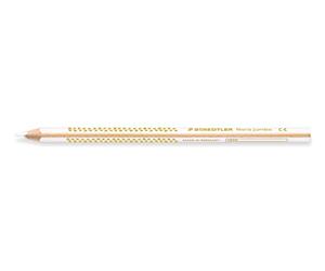 STAEDTLER Noris Jumbo Colouring Pencil, White, Increased Breaking Strength, Triangular Shape, ABS System, Attractive Star Embossing, Child-Friendly According to EN71, Made in Germany, 12 White Coloured Pencil