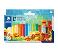 STAEDTLER 243 NC12 Noris Jumbo Oil Pastels 11mm - Assorted Colours (Pack of 12)