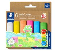 STAEDTLER Noris junior 2365 Pavement Chalk - 6 Colours, Jumbo | Vibrant low-dust chalk for outdoor play - washes off easily with water - Art.-Nr. 2365 C6