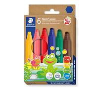 STAEDTLER Noris Junior 329 Felt-tip pens - Set of 6, 2.5 mm | Felt-tip pens, hexagonal shape for small children’s hands - washable - Item No. 329 C6