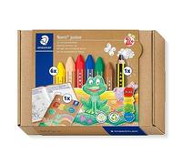 STAEDTLER Noris junior Drawing set: crayons, pencil and notebook | 6 wax crayons, children’s pencil & colouring book, thick design - for little hands - Item No. 61 C1