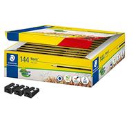 Staedtler Noris pencils, school box set with 144 incredibly break-resistant pencils in hardness grade HB and 3 sharpeners, high quality, made in Germany, economy pack, 120 C144P1