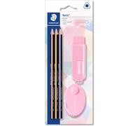 Staedtler Pastel Writing and Drawing Set with Pencils, Eraser and Double Sharpe