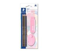 STAEDTLER Pastel Writing and Drawing Set with Pencils, Eraser and Double Sharpener, 61 SBK3 PA