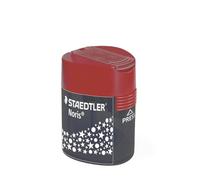 STAEDTLER Pencil Sharpener Double-Hole Tub for Graphite & Colouring Pencils - Noris - Star Design - Pack of 10, 512 188