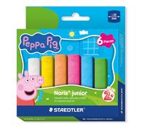 STAEDTLER Peppa Pig x Noris Junior Extra-Large Washable Pavement Chalks - 6 Assorted Colours - for Kids Aged 2+ Years - Pack of 6, 2365 C6 L1