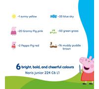 STAEDTLER Peppa Pig x Noris Junior Jumbo Wax Crayons for Large-Area Colouring - 6 Assorted Colours - for Kids Aged 2+ Years - Pack of 6, 224 C6 L1