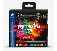 Staedtler : Pigment Arts : Brush Pen : 12 Assorted Colours : Basic